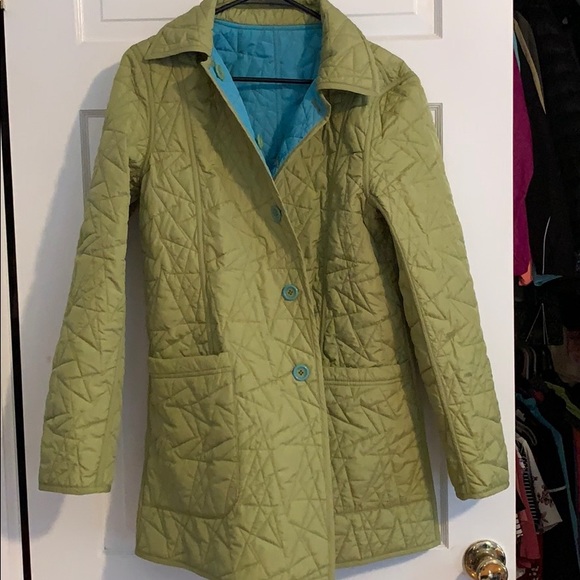 Reversible Blue/Green Mid-Length Jacket - Picture 6 of 6